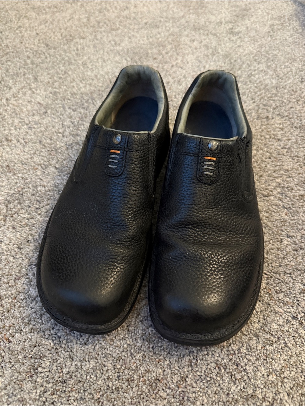 Merrell Men's Black World Legend Stollen Leather Slip On Casual Loafers 10.5